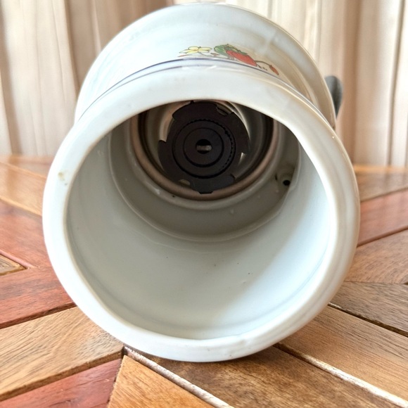 Vintage 7” Ceramic Coffee Grinder Peppermill with Floral Design - Picture 7 of 7